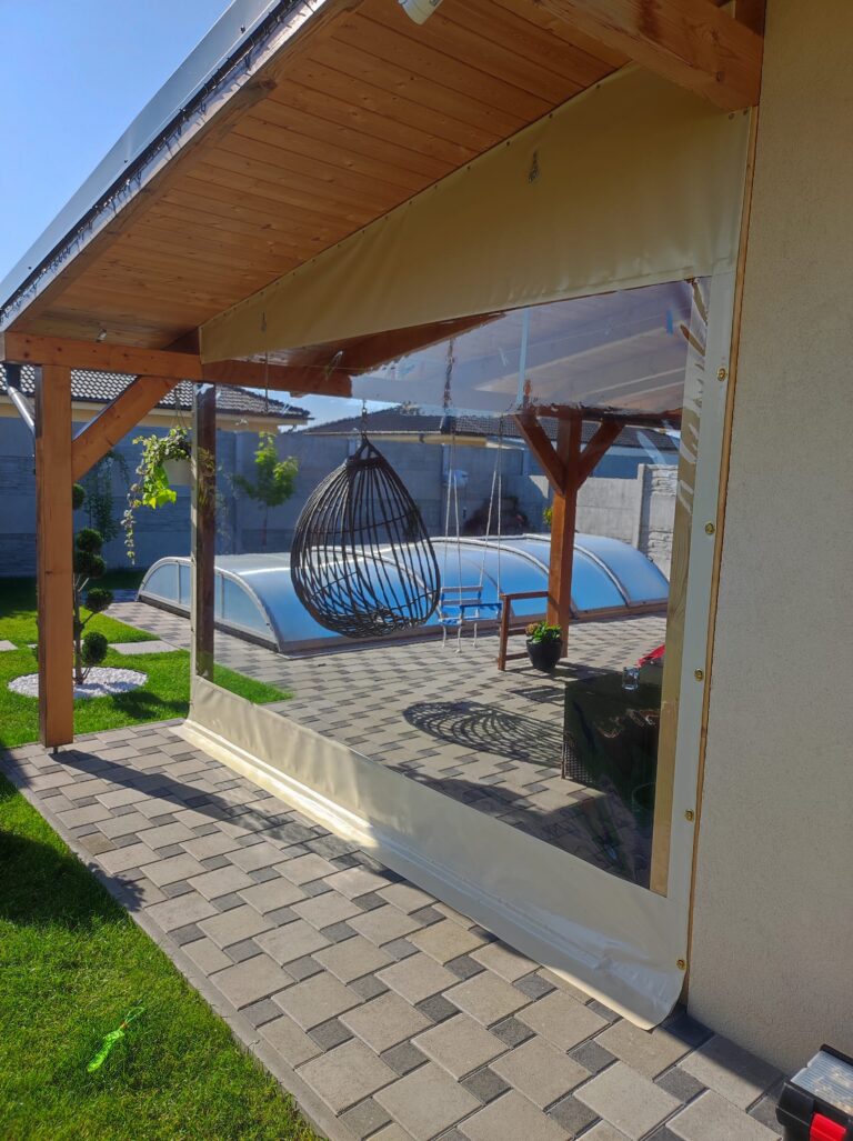 PVC opláštenie altánku alebo terasy – realizácia LuxPlachty